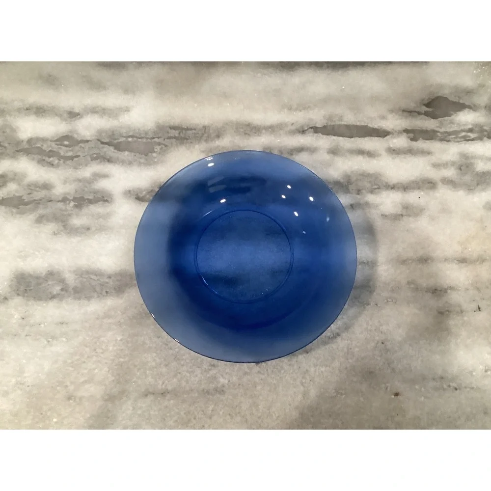 RESISTENTE BRAZIL Cobalt Blue Glass Pasta Bowls 8.75